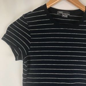Vince Striped Pima Cotton Navy Short Sleeve Tee
